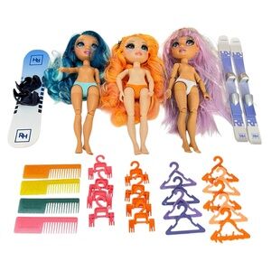 Rainbow High Avery Styles Poppy Rowen Skyler Bradshaw and Accessories Lot